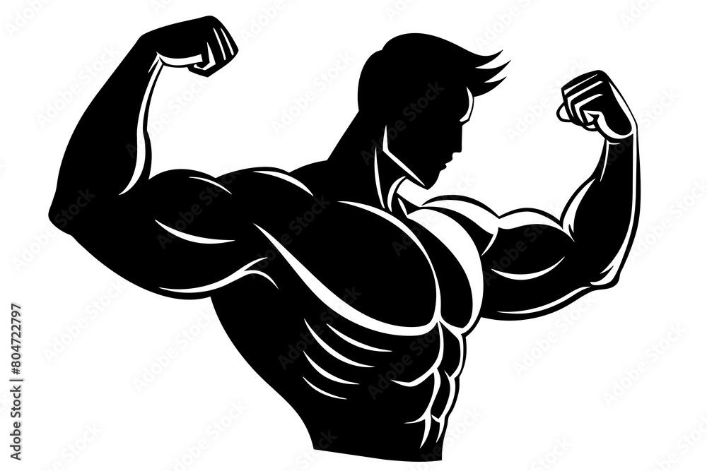 man biceps line art silhouette illustration man biceps line art silhouette illustration