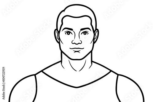 man shoulders line art silhouette illustration