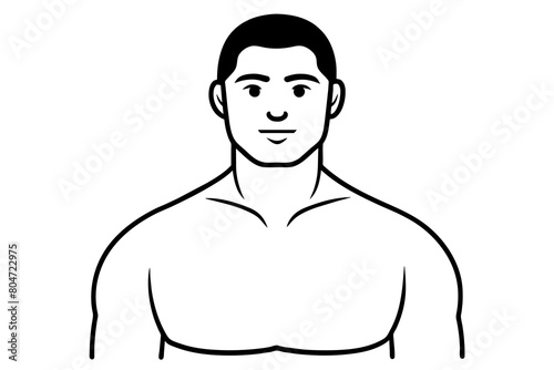 man shoulders line art silhouette illustration