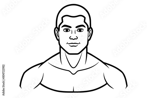 man shoulders line art silhouette illustration