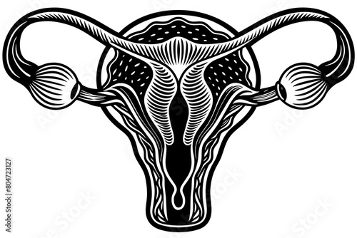 reproductive system line art silhouette illustration
