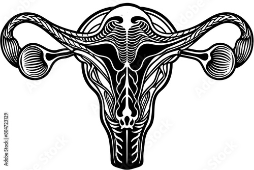 reproductive system line art silhouette illustration