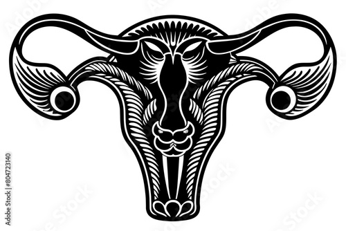 reproductive system line art silhouette illustration