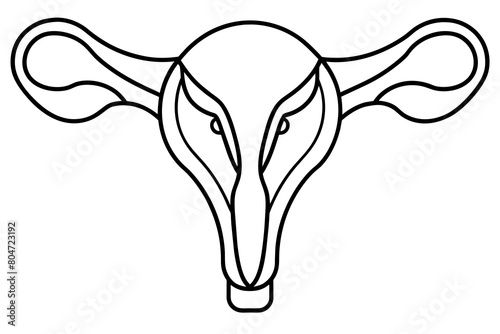 reproductive system line art silhouette illustration