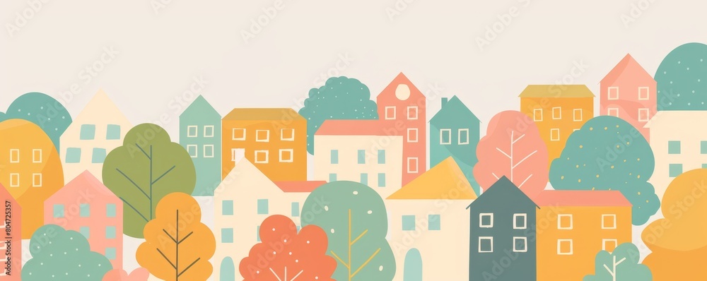 colorful city buildings, simple shapes and lines, minimalism, bold outlines, cute, simple design, simple background Generative AI colorful city buildings, simple shapes and lines, minimalism, bold outlines, cute, simple design, simple background Generative AI