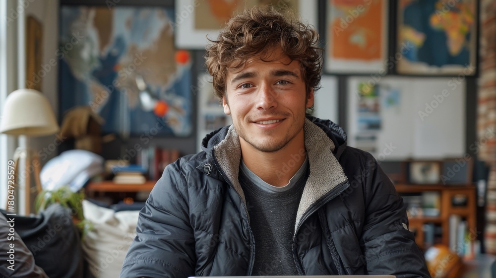 Smiling Man With Curly Hair Smiling Man With Curly Hair