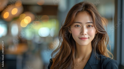 Smiling Woman in Black Jacket
