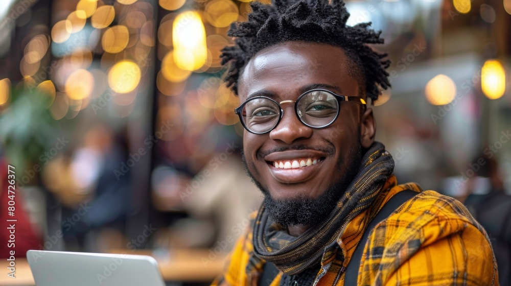 Smiling Man With Curly Hair Smiling Man With Curly Hair