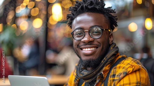 Smiling Man With Curly Hair