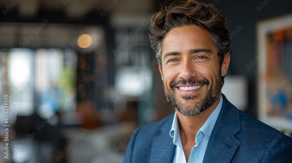 Smiling Man in Suit and Tie