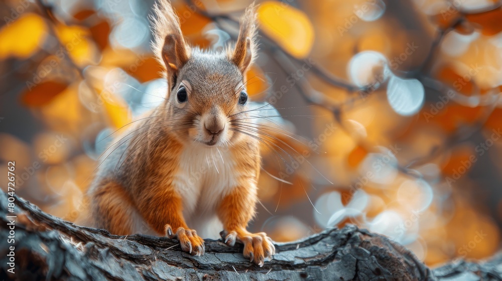 Squirrel Sitting on Top of Tree Branch Squirrel Sitting on Top of Tree Branch