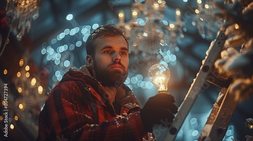 Bearded Man Sitting in Bar