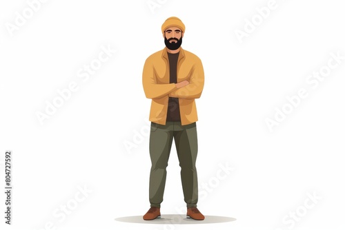 Confident Man Standing With Arms Crossed photo