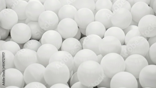 A bunch of white balls are scattered across the image