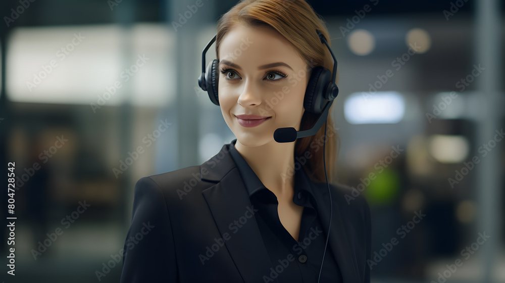 portrait of a smiling customer service agent portrait of a smiling customer service agent