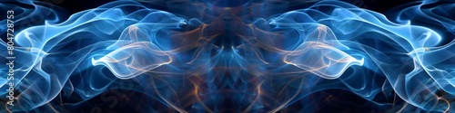 Searchlight smoke abstract background, featuring mirrored symmetry