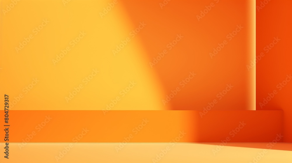 Bright Orange Room With Sunlight Through Window