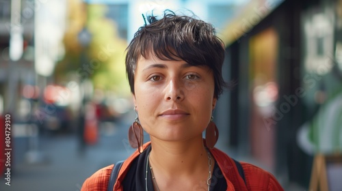 Portrait of a Gender-neutral Individual in a Casual Urban Setting