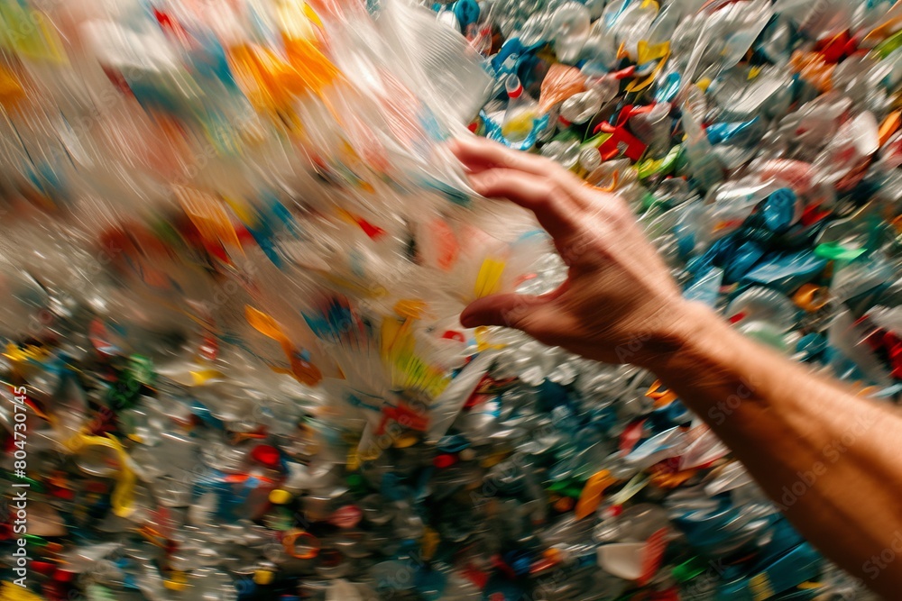 Obraz premium Hand Reaching for Plastic Bottle of Confetti