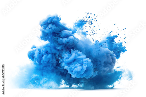 Vivid blue ink clouds dispersing on transparent background. © Kent Kreative Kit 