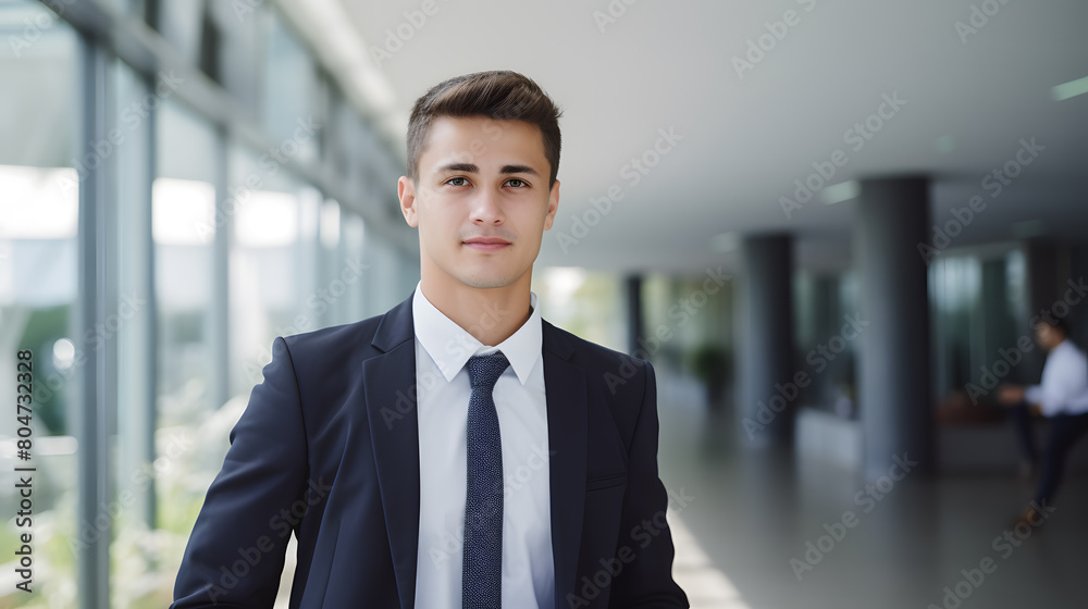 young businessman looking at a camera standing in the office. Elegant stylish corporate leader successful ceo executive manager. young businessman looking at a camera standing in the office. Elegant stylish corporate leader successful ceo executive manager.