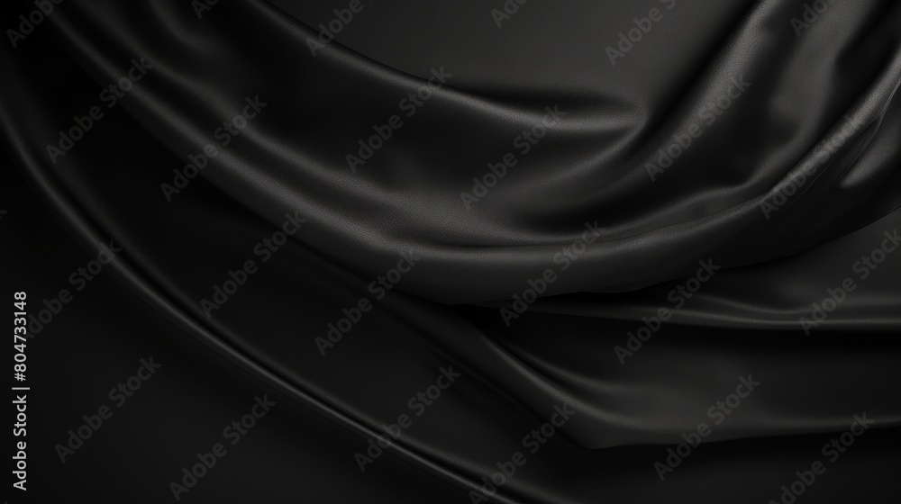 Close-Up of Black Satin Fabric