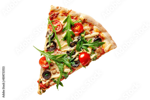 Pizza slice isolated on transparent background