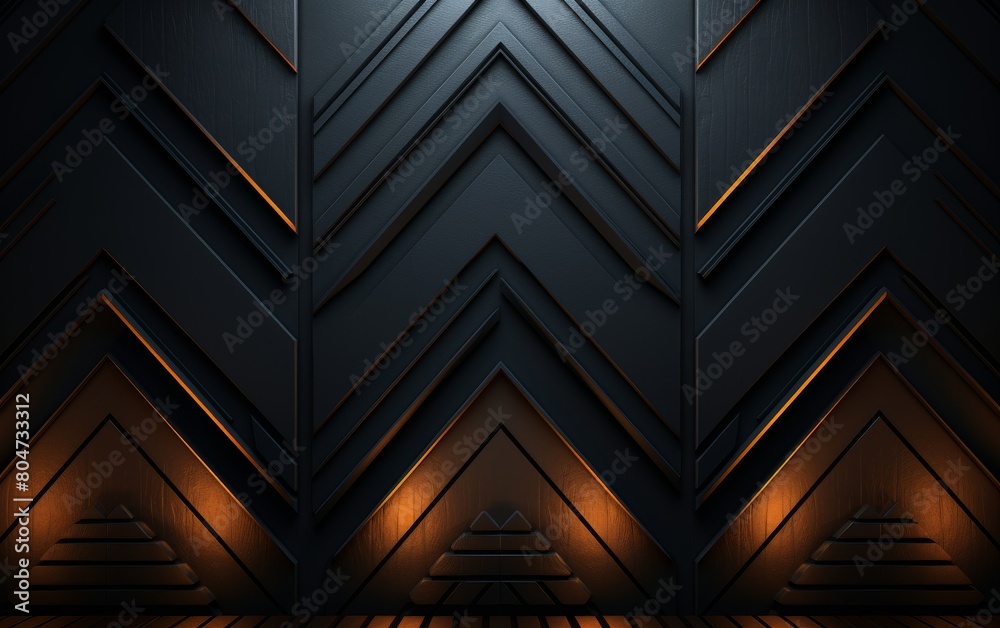 Dark Background With Gold Triangles and Lights Dark Background With Gold Triangles and Lights