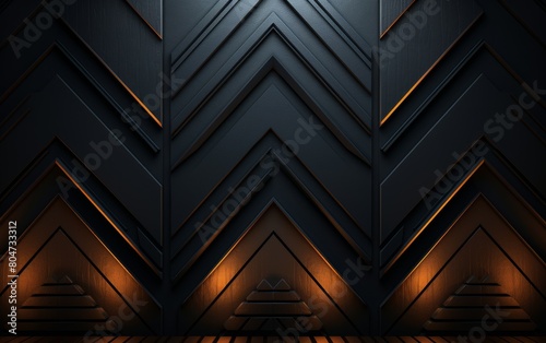 Dark Background With Gold Triangles and Lights