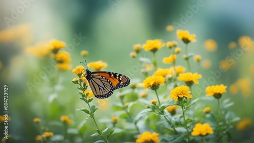 butterfly on a yellow flower © xhuzz