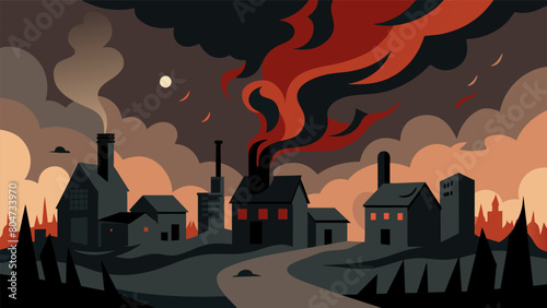 The lingering scent of smoke in a burned down neighborhood serving as a haunting reminder of the shadow of fear that was once present..