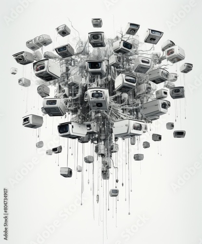 Array of Cameras Suspended From Ceiling