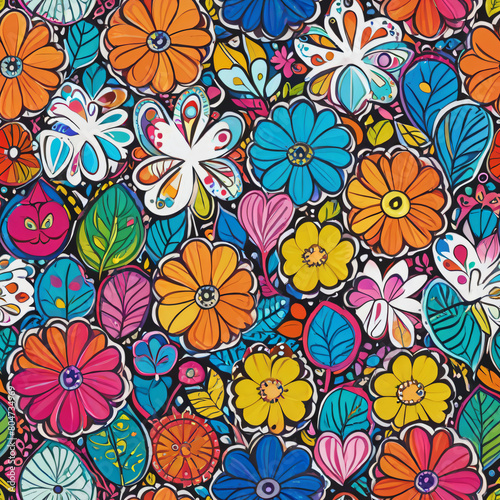seamless floral pattern © arturkowynia