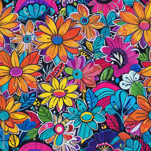 Wallpaper Mural seamless floral pattern Torontodigital.ca