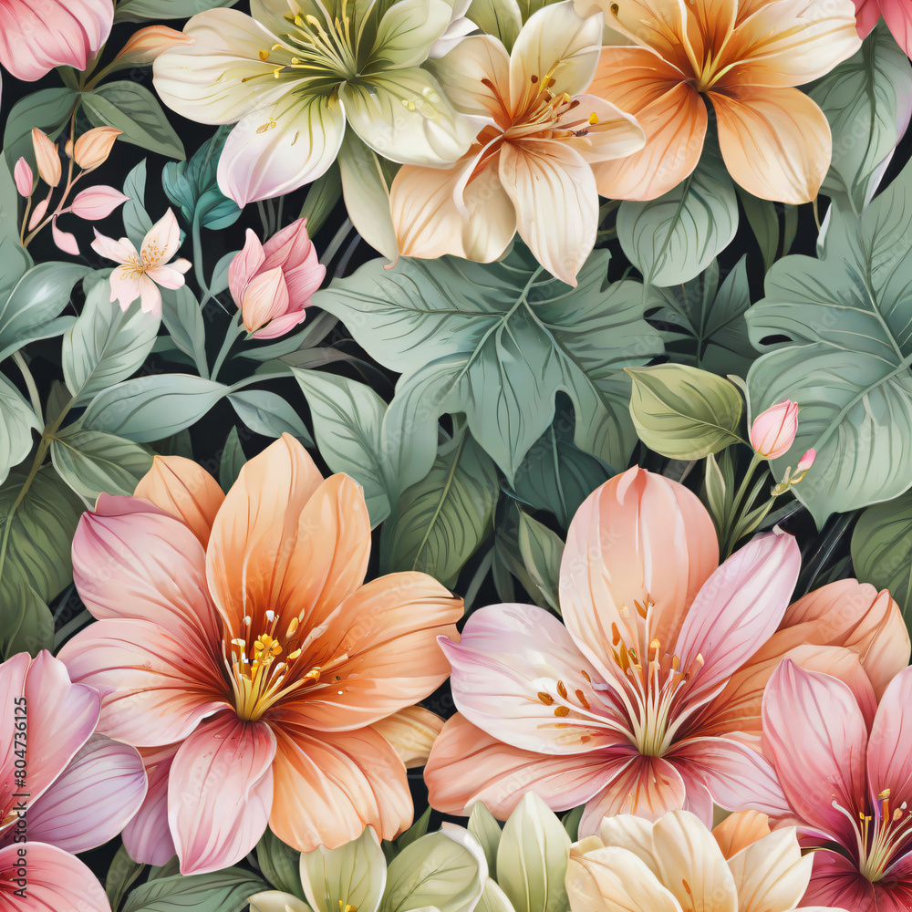 seamless pattern with flowers