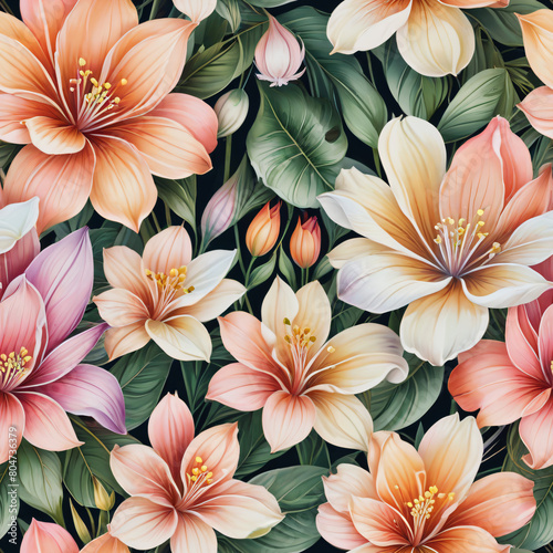 seamless pattern with flowers