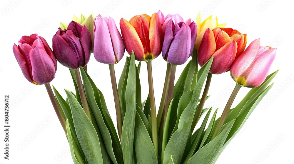Fototapeta premium Tulips are known for their vibrant colors and distinctive shape