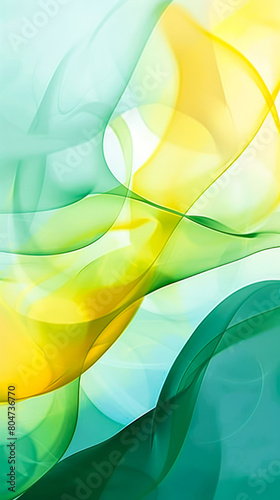 abstract background with green, yellow and blue smokey abstract waves