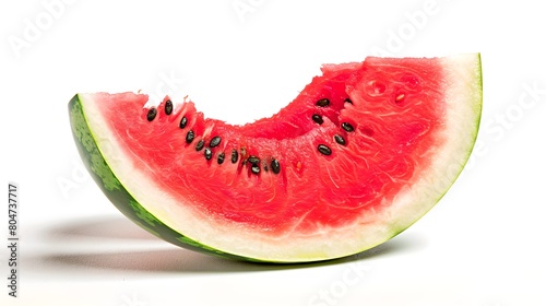 Fresh Watermelon Slice on White Background  Vibrant Juicy Summer Fruit  Ideal for Healthy Lifestyle and Diet Concepts. AI