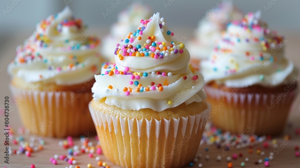 Many different small colorful cupcakes . Generative Ai Many different small colorful cupcakes . Generative Ai