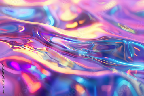 abstract gradient holographic chrome background, vivid purple, blue, pink colors, luxury art, banner, wallpaper, wave aqua texture  photo