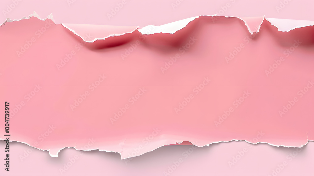 Torn pink paper background with space for text