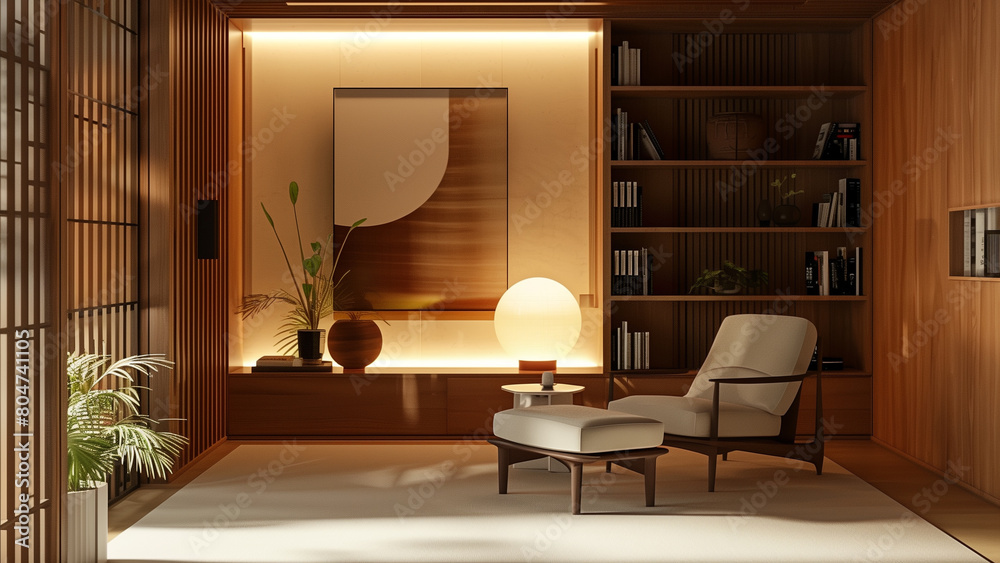 Fototapeta premium Zen Harmony: A Modern Take on Song Dynasty Aesthetics