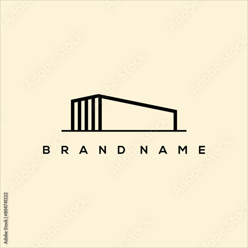 outline warehouse icon logo vector