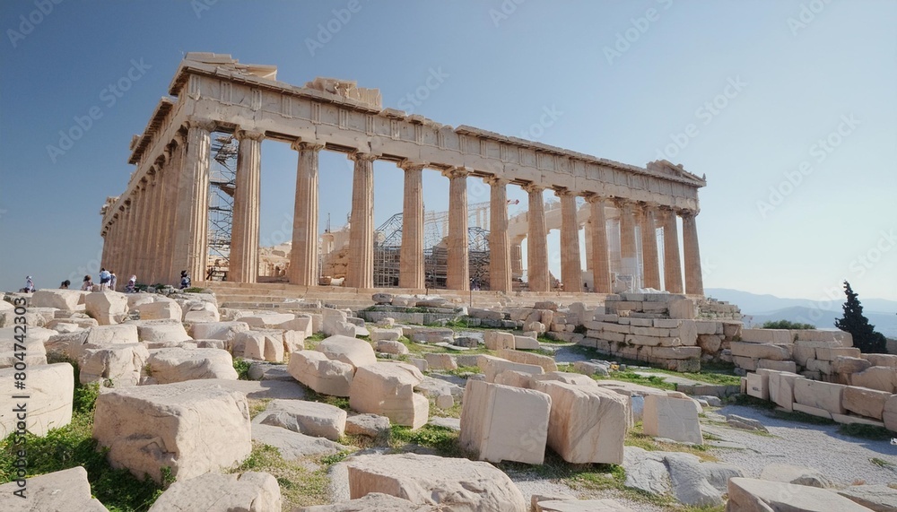 parthenon on acropolis athens greece nobody