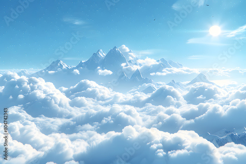 clouds with birds background High quality photo