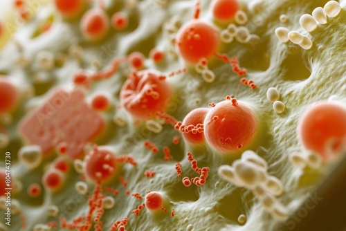 Pathogenic Bacteria virus cell petri. Colon cancer. Generate Ai