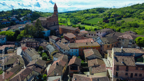 Pecetto di Valenza is an Italian municipality in the province of Alessandria in Piedmont, Italy. Image from the drone photo