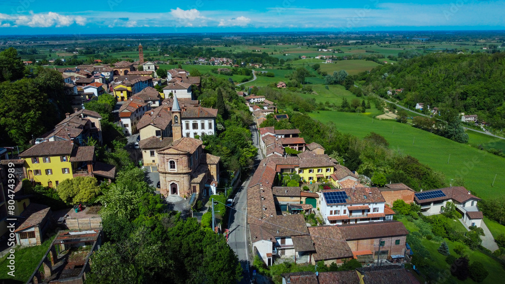 Pecetto di Valenza is an Italian municipality in the province of Alessandria in Piedmont, Italy. Image from the drone Pecetto di Valenza is an Italian municipality in the province of Alessandria in Piedmont, Italy. Image from the drone