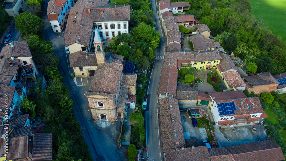 Pecetto di Valenza is an Italian municipality in the province of Alessandria in Piedmont, Italy. Image from the drone Pecetto di Valenza is an Italian municipality in the province of Alessandria in Piedmont, Italy. Image from the drone